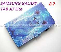 Блакитний чохол з малюнком для планшета Samsung Galaxy tab A7 lite SM-T220 SM-T225 (силікон, тигреня, дитячий)