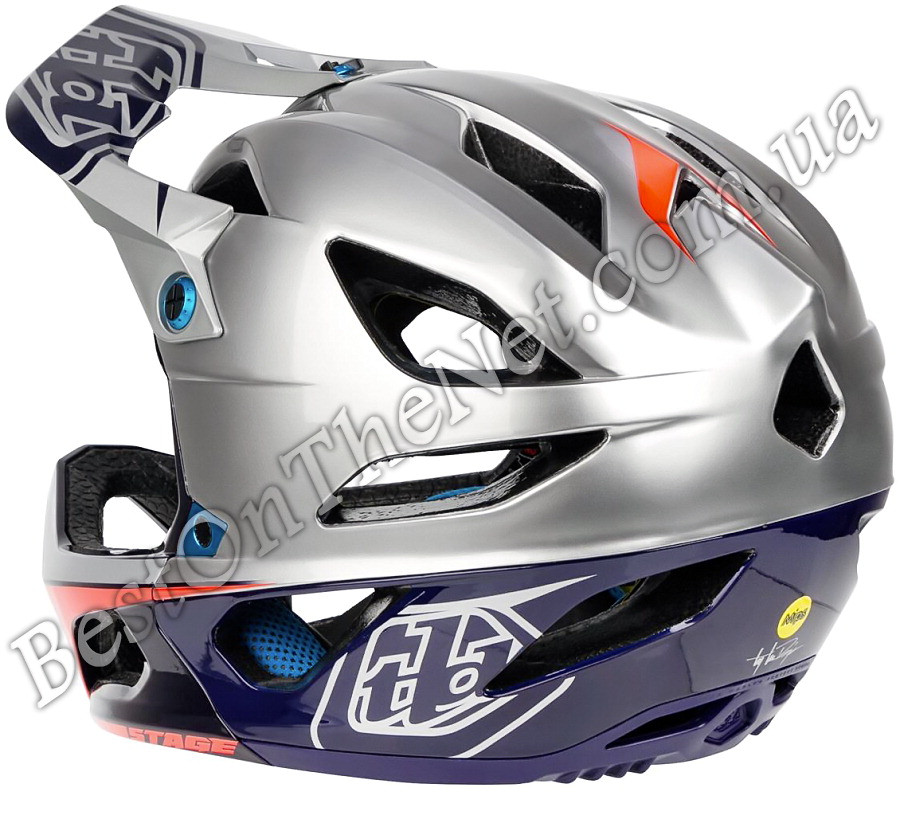 Troy Lee Design (TLD) Stage - фулфейс ендуро шолом Silver-Navy [XS/S] - фото 3 - id-p1561955303