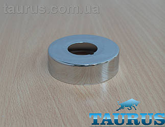 Круглий високий декоративний фланець D62 мм/висота h19 мм, внутрішній розмір 3/4"z (d26 мм). Хром. Латунь