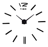 Часы настенные 3D Najlepsi Cas "Палочки" Кварцевые наклейки с 3Д эффектом 130 см Черные (Чехия)