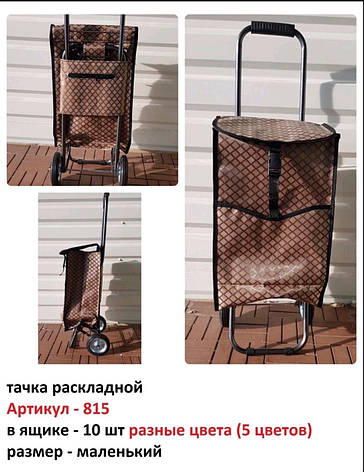 Візок із сумкою на залізних колесах із підшипником (сумка базарна) 815-маленька, фото 1