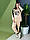 Женский двухцветный спортивный костюм штаны на резинке и толстовка с надписью батал, фото 3