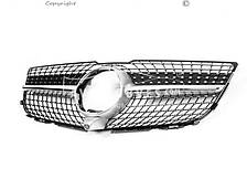 Решітка радіатора Mercedes GLK сlass X204 - тип: diamond silver 2013-2015