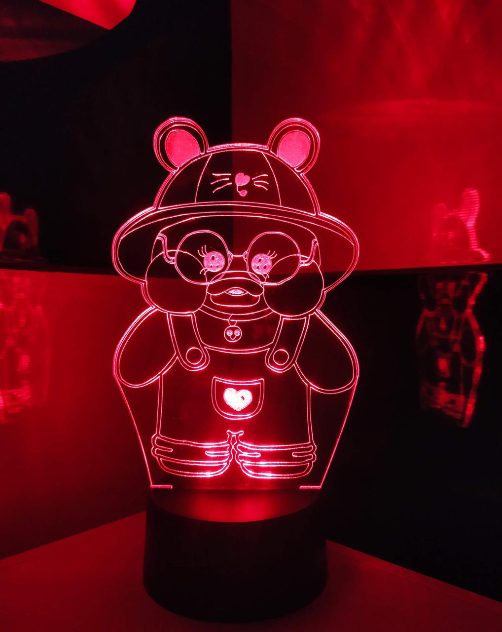 3d-світильник Качка Уті Лалафанфан, 3д-нічник, кілька підсвіток (на пульті), фото 1