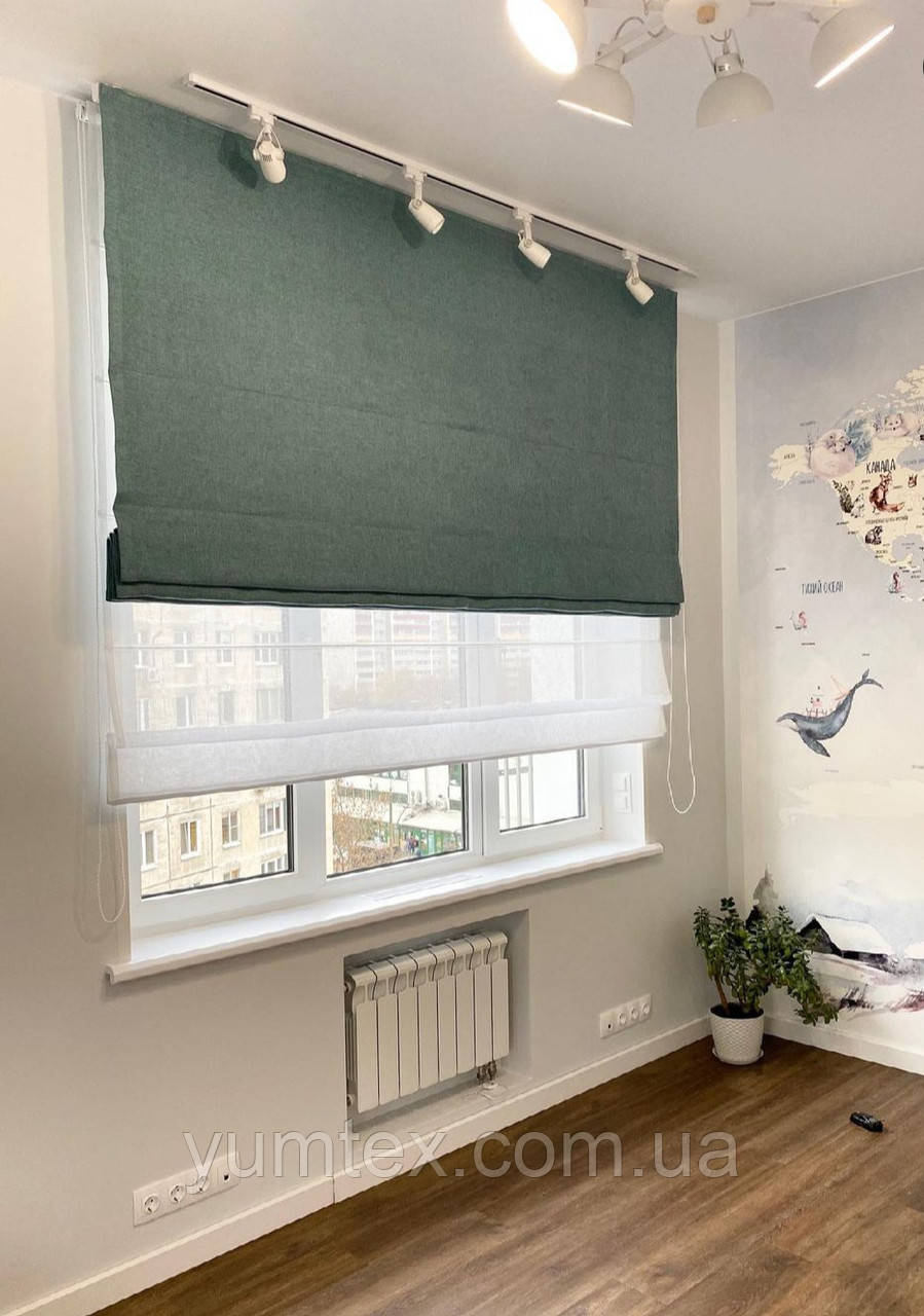 Римская штора штора римская день-ночь фон зеленая оливка доставка ...