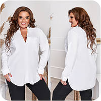 Женская рубашка на пуговицах ткань софт длинный рукав размер батал от 48 до 66