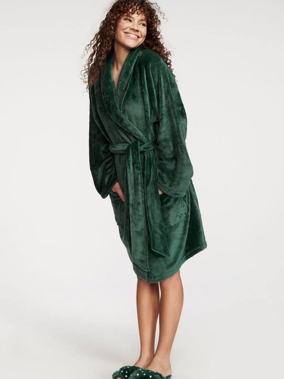 Плюшевий Халат Victoria's Secret Cozy Plush Robe, Зелений, фото 1