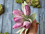 Тюльпани у снігу 6 шт/уп., кольору фуксії, фото 2