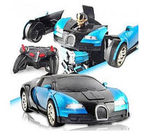 Машинка-трансформер з пультом дистанційного управління Bugatti Car Robot Size 1:12 Синя