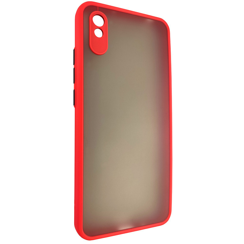 Протиударний матовий чохол для Xiaomi Redmi 9a червоний бампер із захистом камери