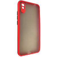 Протиударний матовий чохол для Xiaomi Redmi 9a червоний бампер із захистом камери