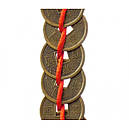 Підвіска Шість Монет бронзовий колір червоний пензель, фото 3