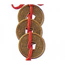 Підвіска Три монети бронзовий колір червоний пензель, фото 2