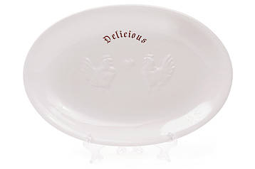 Блюдо керамічне овальне 32 см з об’ємним малюнком Тоскана