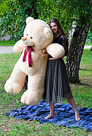 Персиковый плюшевый медведь 1.6 метра, Качественный плюшевый мишка 160 см