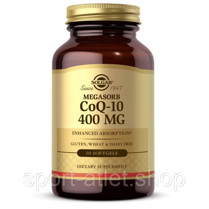 Натуральна добавка Solgar Megasorb CoQ-10 400 mg, 60 капсул