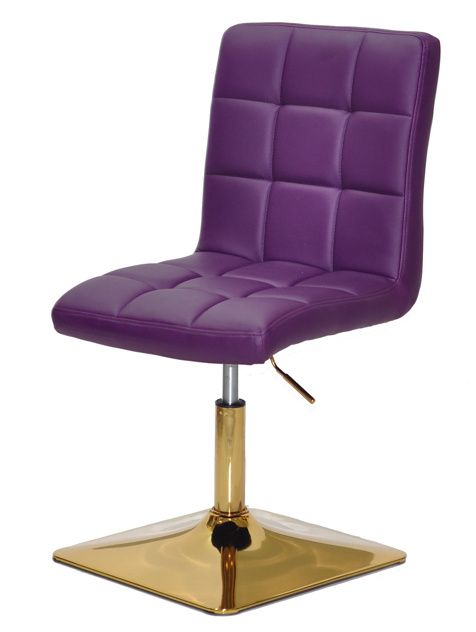 Стілець Augusto 4-GD-Base фіолетовий шкірозамінник 1031, на квадратній золотій опорі з регулюванням висоти, фото 1
