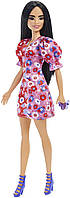 Кукла Барби Модница Barbie Fashionistas Doll, Color-blocked Floral Dress Long Black Hair 177 HBV11