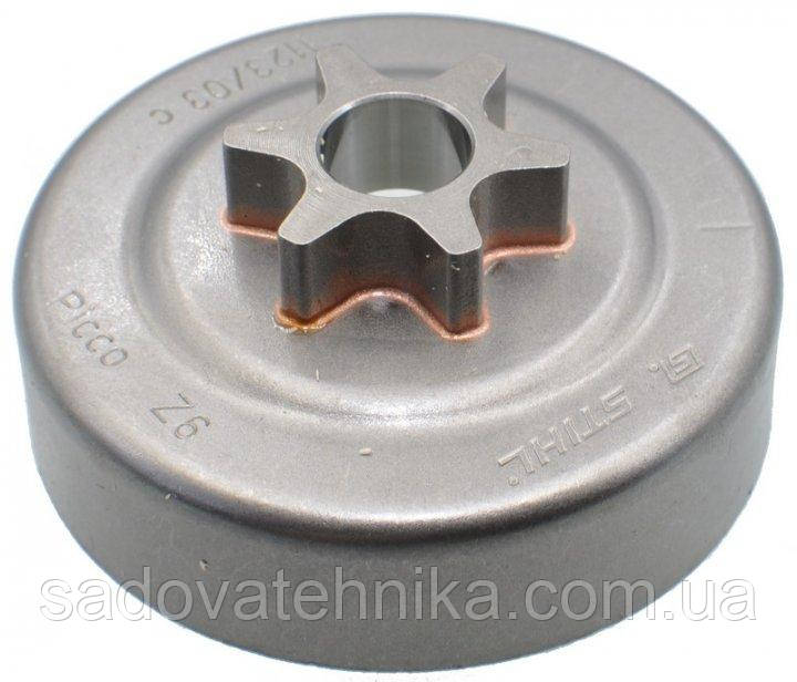 Ведуча зірочка Stihl 3/8"P, 6z для MS 170, MS 180, MS 190T, MS 191T, MS 210, MS 230, MS 250 (11236402003), фото 1