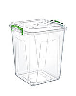 Пластиковий контейнер для харчових продуктів з кришкою Senyayla 2658 Судок харчовий з клямками 21 л.