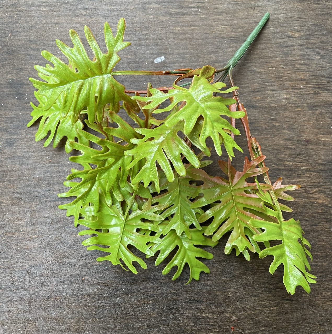 Букет кущ листя монстери 35 см жовтогаряча, фото 1