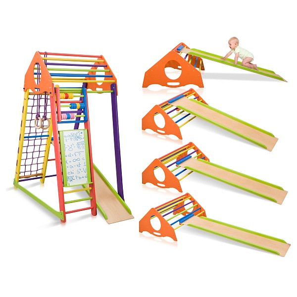 Дитячий спортивний комплекс для будинку BambinoWood Color Plus 170 см висоти