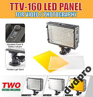 Диодный студийный накамерный свет с диммером TRIOPO TTV 160 LED