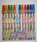 Набір ручок гелевих із блискітками Принцеси 12 кольорів PVC "JO" 8002-12Р, фото 2