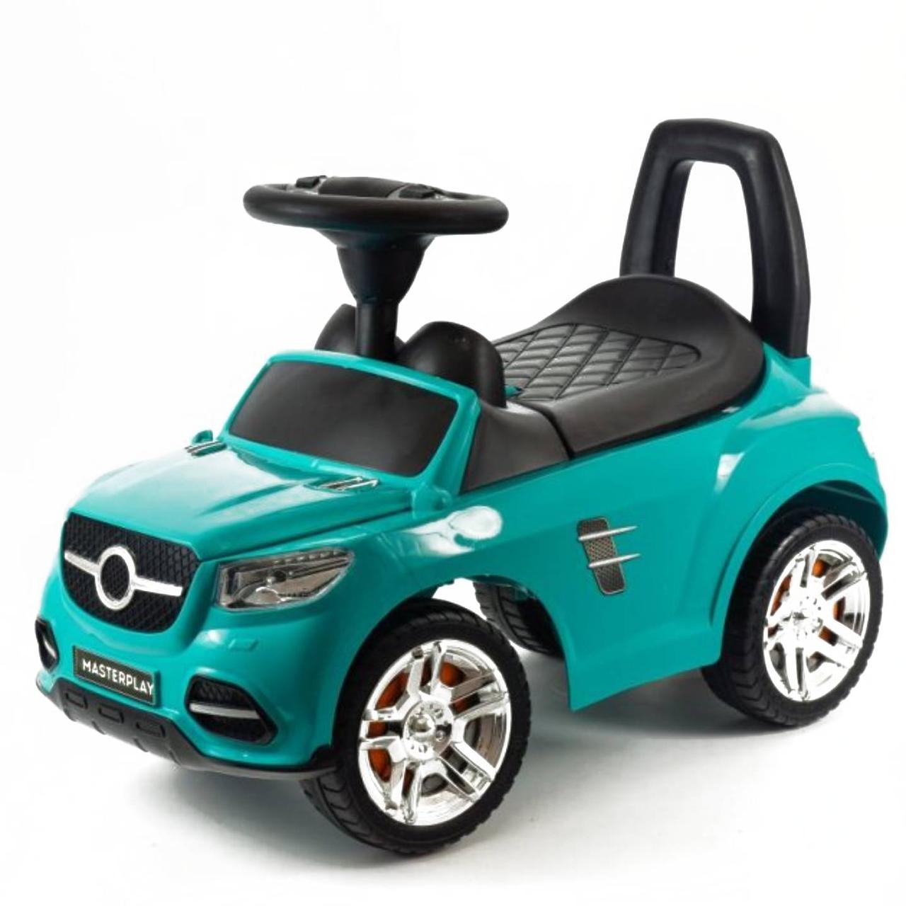 Машинка Каталка толокар Mercedes Benz со спинкой Бирюзовый ...