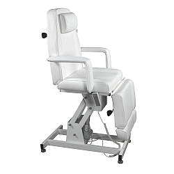 Кушетка для косметолога електрична з регулюванням висоти крісло-кушетка косметологічна колір білий