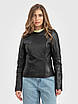 Шкіряна куртка жіноча VK чорна з отстежным рукавом (Арт. TEX3-201), фото 3