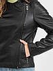 Шкіряна куртка жіноча VK чорна з отстежным рукавом (Арт. TEX3-201), фото 6