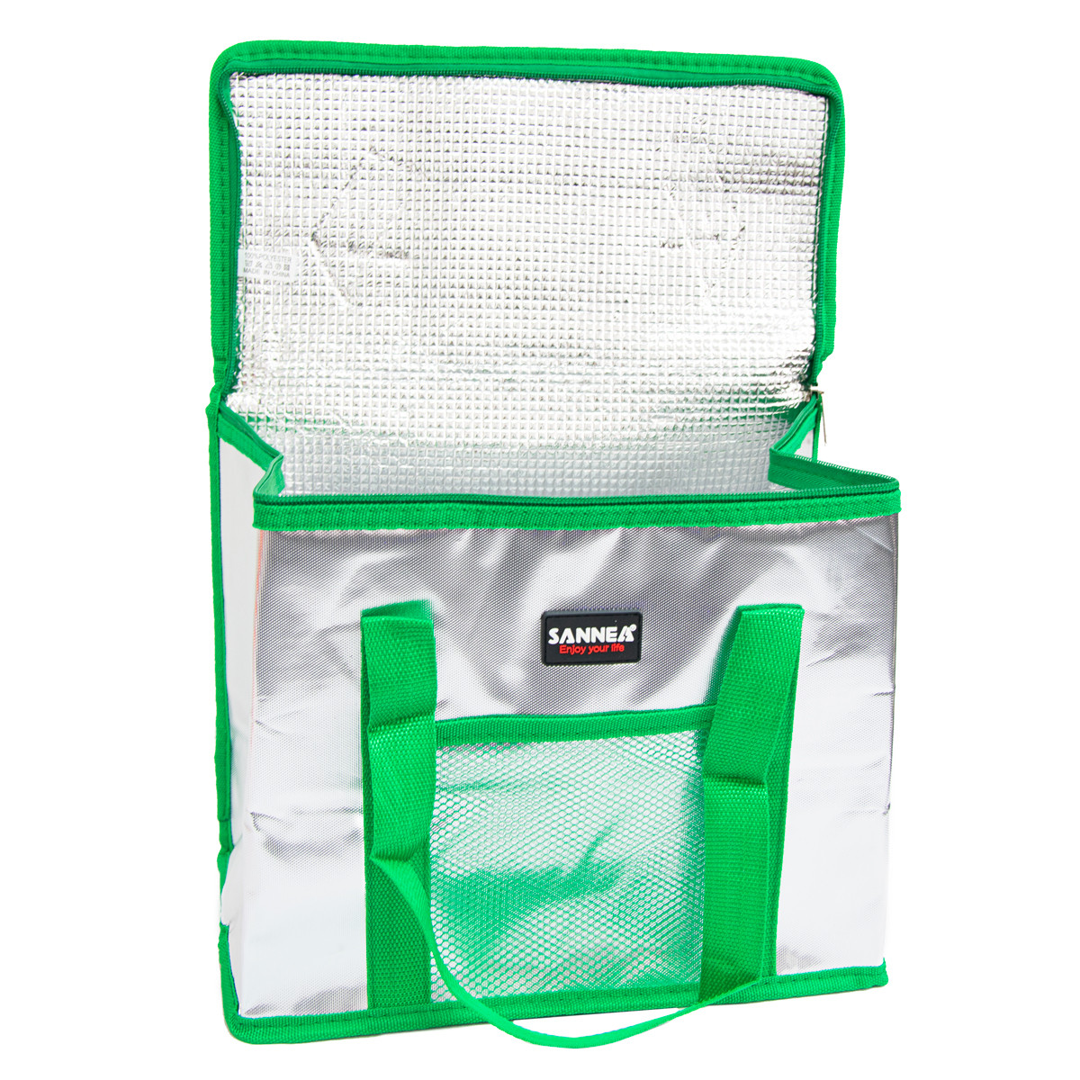 Переносная сумка холодильник Зеленая - Sannea Cooler Bag на 16 л, изотермическая сумка для еды (ST) - фото 2 - id-p1562151636