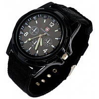 Стильные мужские наручные часы кварцевые черные часы на руку круглые