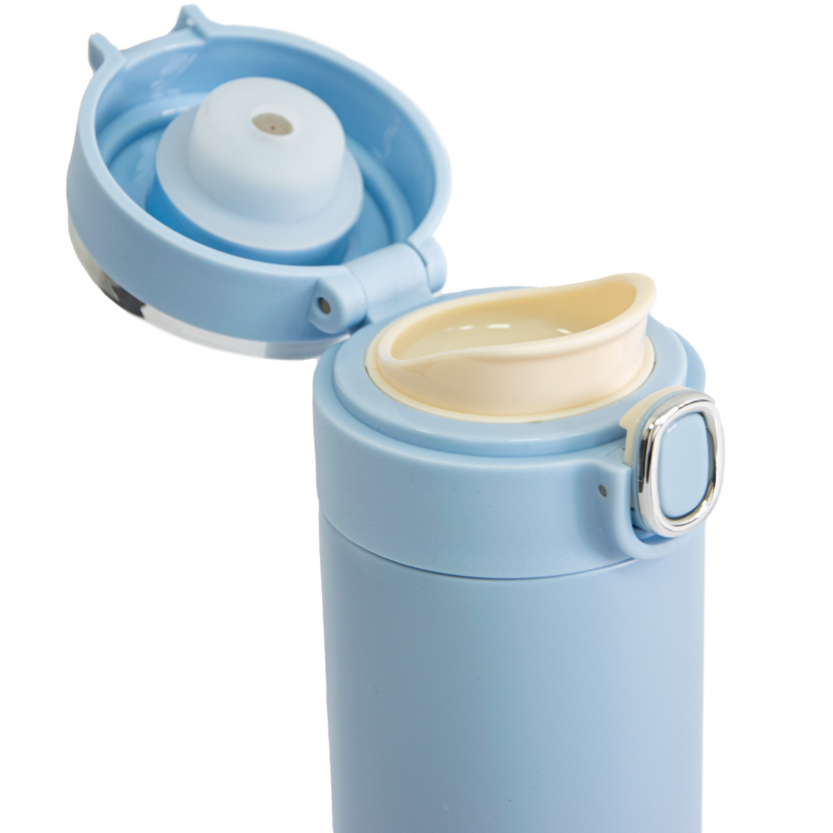 Термочашка "Vacuum cup" Голубая на 420 мл, термокружка с индикатором температуры для кофе, термос для чая (ST) - фото 2 - id-p1562149711