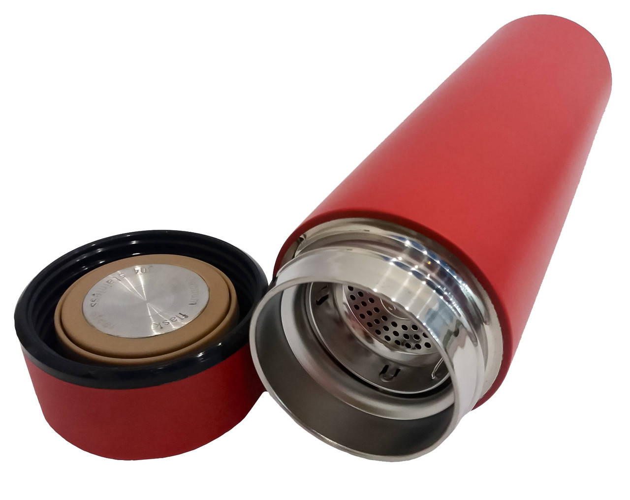 Термос питьевой с индикатором температуры термос красный металлический - фото 3 - id-p1562150382