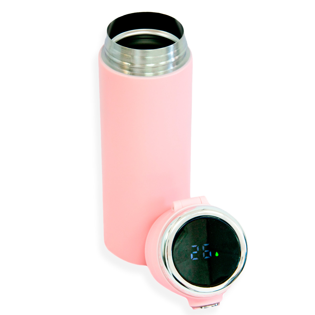 Термочашка для кофе розовая кружка термос с индикатором температуры - фото 1 - id-p1562150433