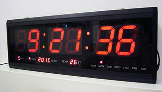 Настінний електронний годинник LED Clock JH-4622, годинник, календар, термометр