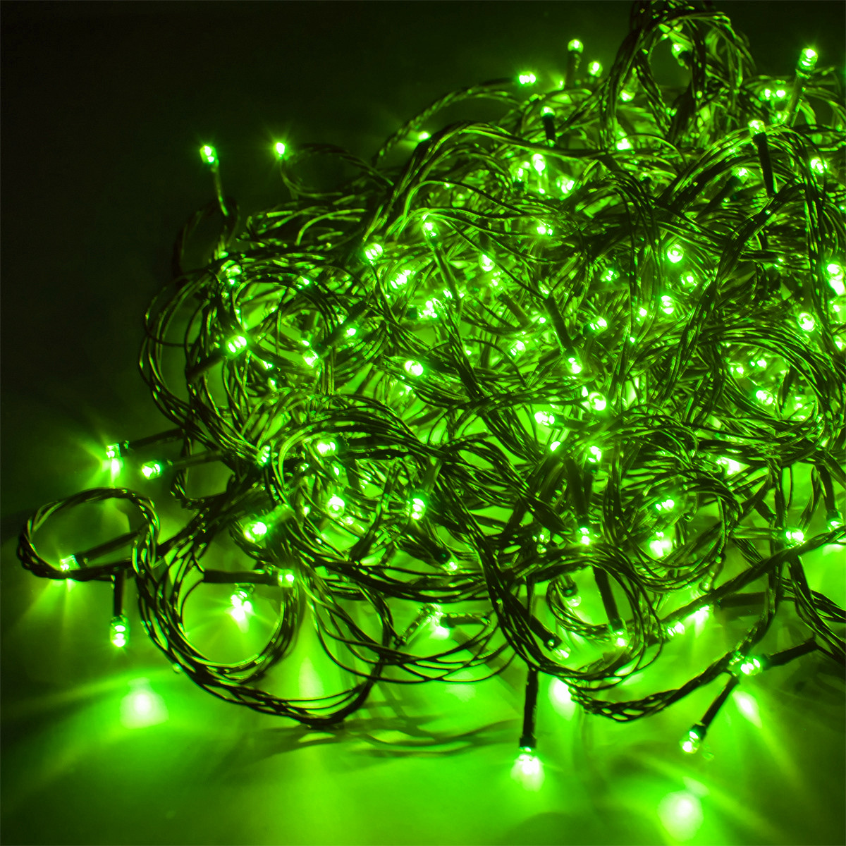 Светодиодная новогодняя гирлянда 32м зеленая электрические гирлянды на елку гірлянда - фото 2 - id-p1562152680