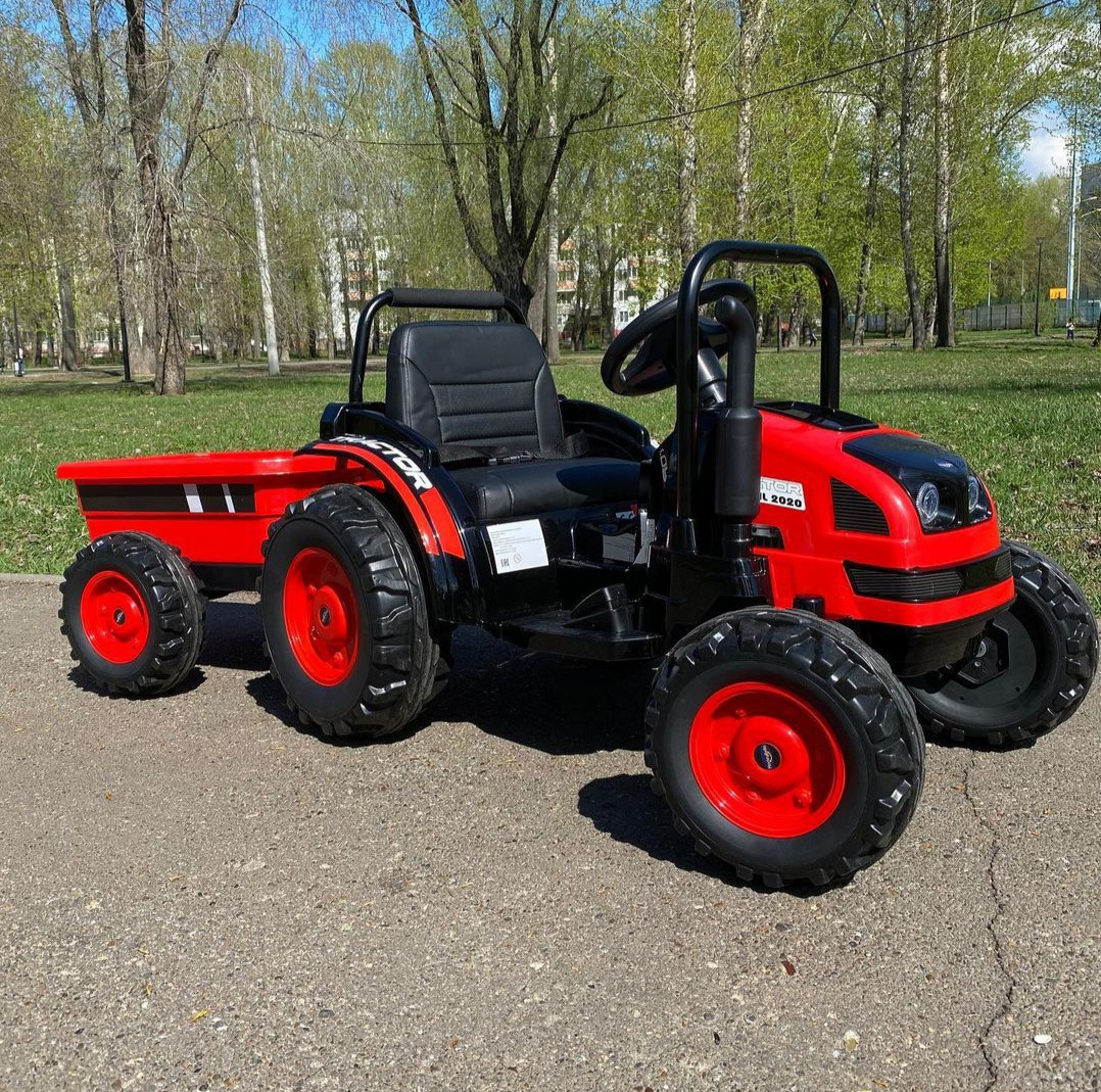 Дитячий трактор з причепом BARTY TR 001 (червоний колір) з пультом дистанційного керування 2,4G, фото 1