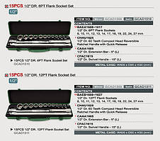 ✅ Набір інструменту 1/2" 15ед. 6-гр. . TOPTUL GCAD1508