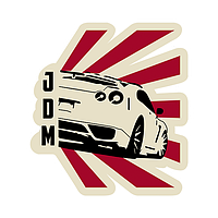 JDM Sticker. Вологостійка наклейка 9*6см