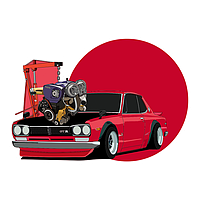 Nissan GT-R JDM Sticker. Вологостійка наклейка 9*6см