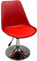 Стілець Albert CH-Base червоний 323, на хромованій круглій опорі, з регулюванням висоти сидіння, фото 2