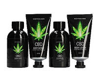 Набор для ванны и душа CBD Luxe Travel set - GREEN TEA & HEMP OIL ( 4 предмета )