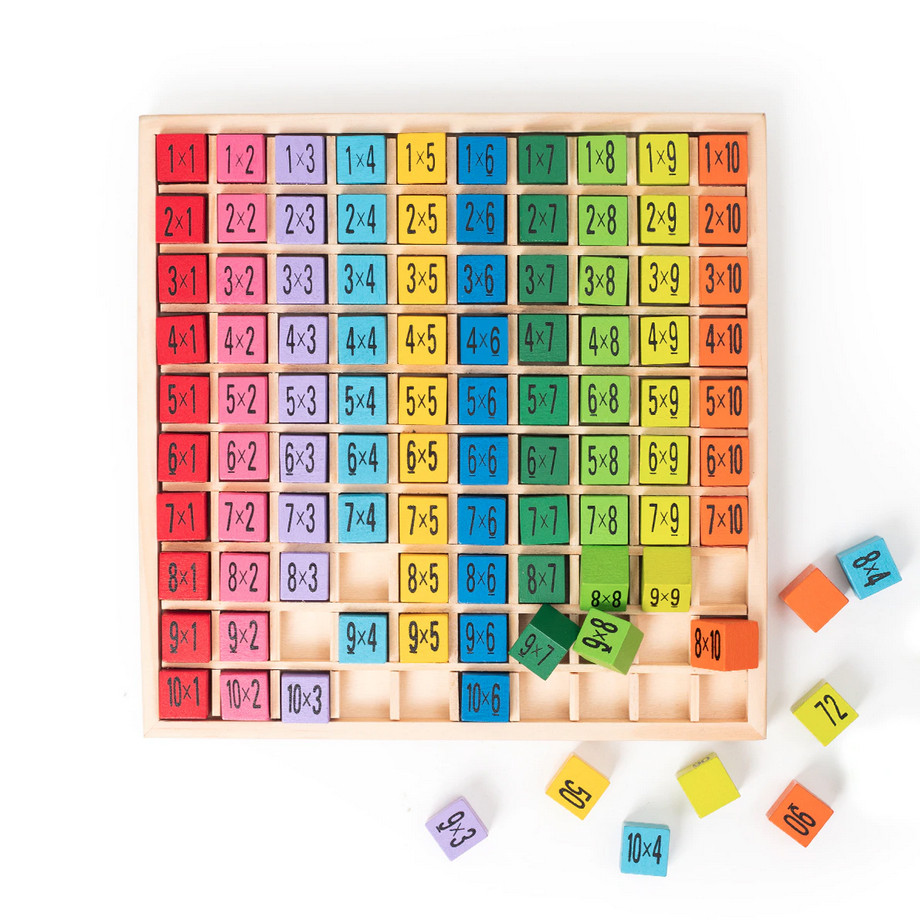 Таблиця множення Монтессорі RESTEQ. Розвиваюча дерев`яна іграшка Монтессорі множення