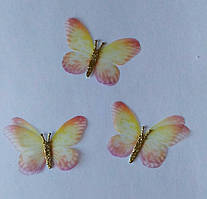 Метелик шифон 6*4 см жовтий