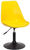Стілець Albert BK-Base жовтий 1006, на чорній круглій опорі, поворотний із регулюванням висоти сидіння, фото 2