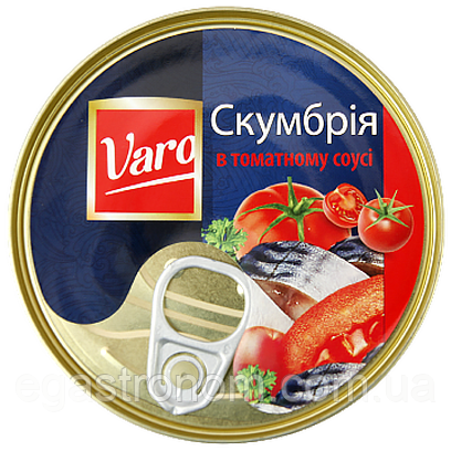 Скумбрія в томатному соусі Варо Varo 144/240g 48шт/ящ (Код: 00-00010225), фото 1