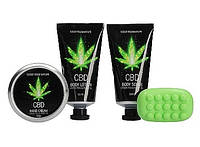 Набор после ванны и душа CBD Gift set - GREEN TEA & HEMP OIL ( 4 предмета )